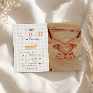 Little Cutie Pie Fall Baby Shower Photo Invitation