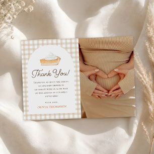 Little Cutie Pie Fall Baby Shower Photo Thank You Card