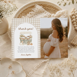 Little Cutie Pie Fall Baby Shower Photo Thank You Card