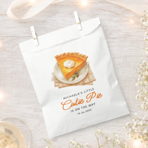 Little Cutie Pie Fall Baby Shower Pumpkin Pie Favor Bag