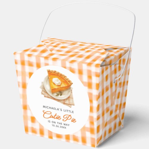 Little Cutie Pie Fall Baby Shower Pumpkin Pie Favor Boxes