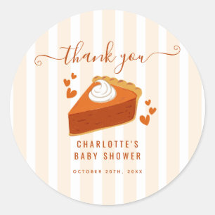 Little Cutie Pie Fall Baby Shower Thank You Classic Round Sticker