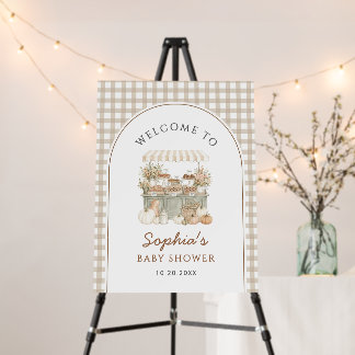 Little Cutie Pie Fall Baby Shower Welcome Foam Board