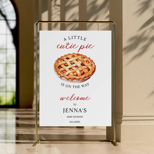 Little Cutie Pie Fall Baby Shower Welcome Sign (A little cutie pie is on the way fall themed baby shower welcome sign)