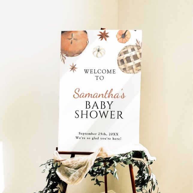 Little Cutie Pie Fall Baby Shower Welcome Sign (Creator Uploaded)