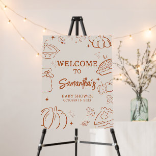 Little Cutie Pie Fall Baby Shower Welcome Sign