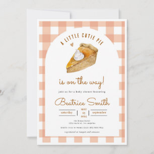 Little Cutie Pie Fall Girl Baby Shower Invitation