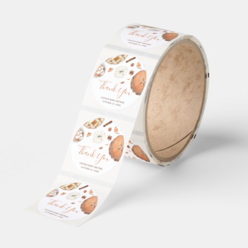 Little Cutie Pie Fall Pumpkin Baby Shower Classic Round Sticker