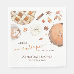 Little Cutie Pie Fall Pumpkin Baby Shower Napkins