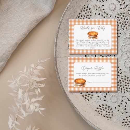 Little Cutie Pie Fall Pumpkin Diaper Raffle  Enclosure Card