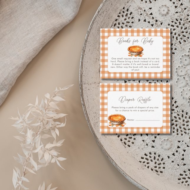 Little Cutie Pie Fall Pumpkin Diaper Raffle  Enclosure Card (Little Cutie Pie Baby Shower Enclosure Cards )