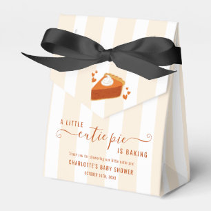 Little Cutie Pie Fall Stripes Pumpkin Baby Shower Favor Boxes