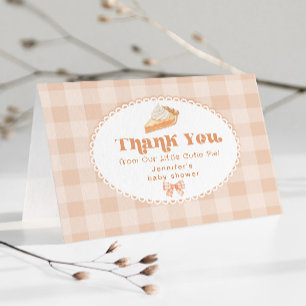 Little cutie Pie gender neutral baby shower Letterpress Thank You Card