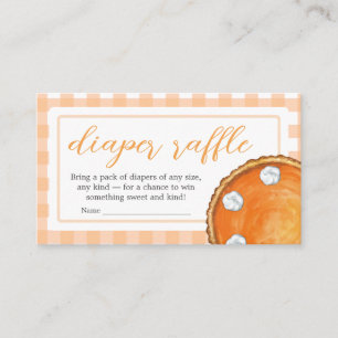 Little Cutie Pie Gingham Baby Shower Diaper Raffle Enclosure Card