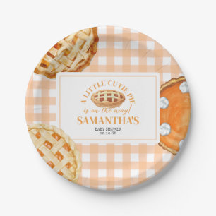 Little Cutie Pie Gingham Baby Shower Paper Plates