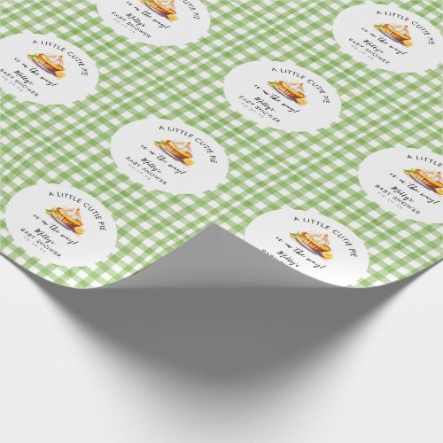 Little Cutie Pie Gingham Baby Shower  Wrapping Paper