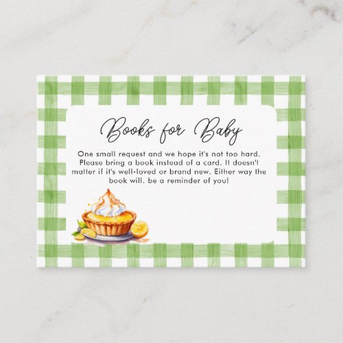 Little Cutie Pie Gingham Books for Baby  Enclosure Card