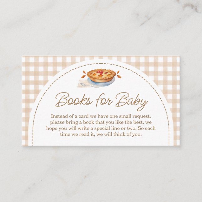 Little Cutie Pie Gingham Books for Baby Enclosure Card (Front)