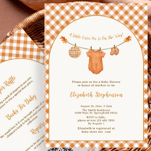 Little Cutie Pie Gingham Clothesline Baby Shower Invitation