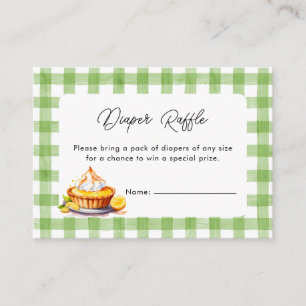 Little Cutie Pie Gingham Diaper Raffle Enclosure Card