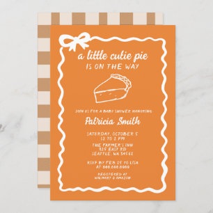 Little Cutie Pie hand draw doodle Fall Baby Shower Invitation