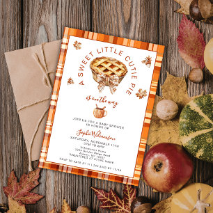 Little Cutie Pie Is On The Way Autumn Baby Shower Invitation