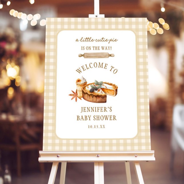 Little Cutie Pie Is On The Way Baby Shower Welcome Foam Board (Creator Uploaded)