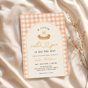 Little Cutie Pie is on the Way Fall Baby Shower Invitation