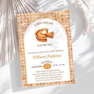 Little Cutie Pie is on the Way Pumpkin baby shower Invitation