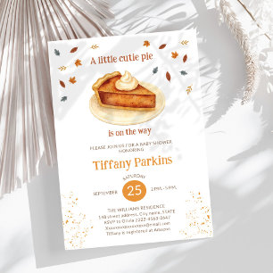 Little Cutie Pie is on the Way Pumpkin baby shower Invitation