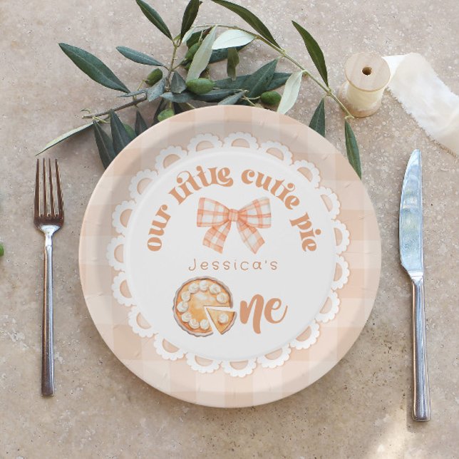 Little cutie Pie is turning One 1st birthday Paper Plates (Creator Uploaded)