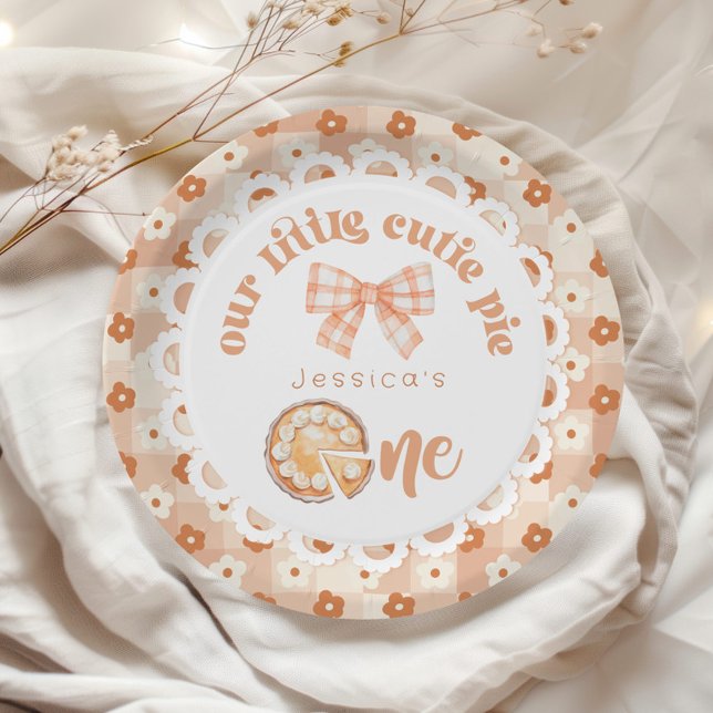 Little cutie Pie is turning One 1st birthday Paper Plates (Creator Uploaded)