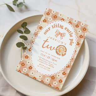 Little Cutie Pie is Two 2nd birthday party Invitation