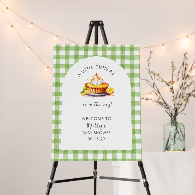 Little Cutie Pie Lemon Baby Shower Welcome Sign  (In Situ (Stand))