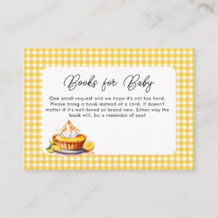 Little Cutie Pie Lemon Gingham Books for Baby Enclosure Card