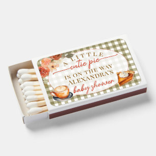 Little Cutie Pie Olive Green Baby Shower Favors Matchboxes
