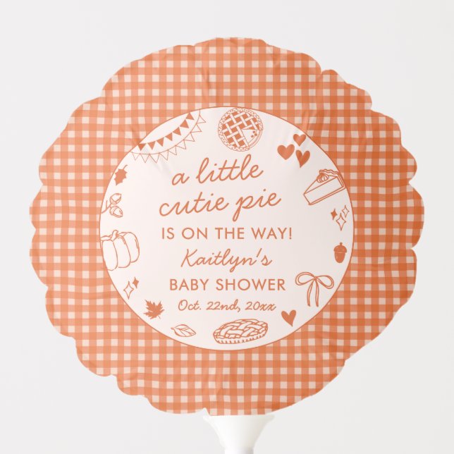 Little Cutie Pie On The Way! Fall Baby Shower Balloon (Front)