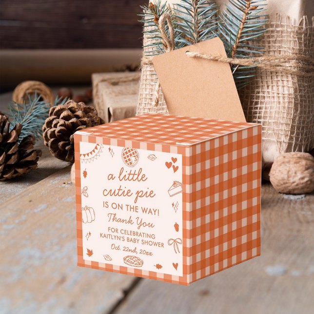 Little Cutie Pie On The Way! Fall Baby Shower Favor Boxes (Creator Uploaded)