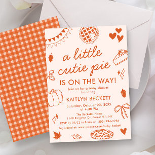 Little Cutie Pie On The Way! Fall Baby Shower Invitation