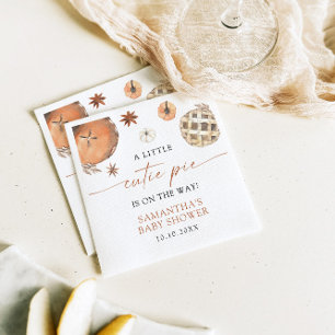 Little Cutie Pie On The Way Fall Baby Shower Napkins