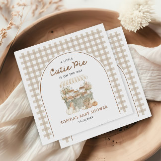 Little Cutie Pie on the Way Fall Baby Shower Napkins