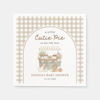 Little Cutie Pie on the Way Fall Baby Shower Napkins