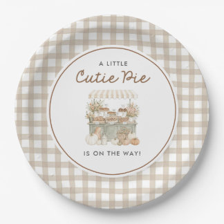Little Cutie Pie on the Way Fall Baby Shower Paper Plates