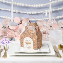 Little Cutie Pie Orange Floral 1st Birthday Favor Boxes