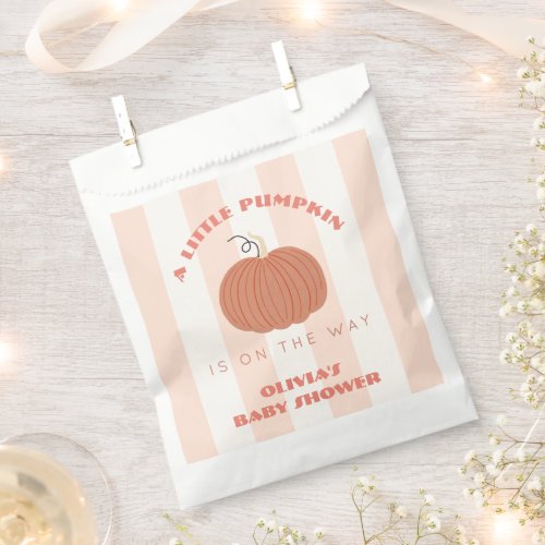 Little Cutie Pie Orange Floral Baby Shower Favor Bag