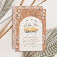 Little Cutie Pie Orange Floral Girl 1st Birthday