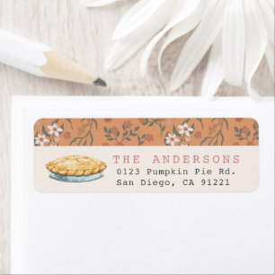 Little Cutie Pie Orange Floral Return Address Label