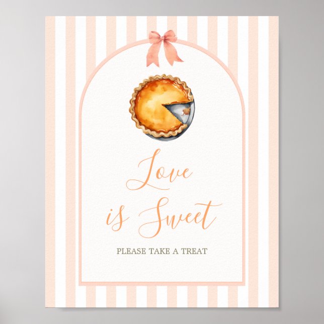 Little Cutie Pie Orange Gingham Love is Sweet Poster (Front)