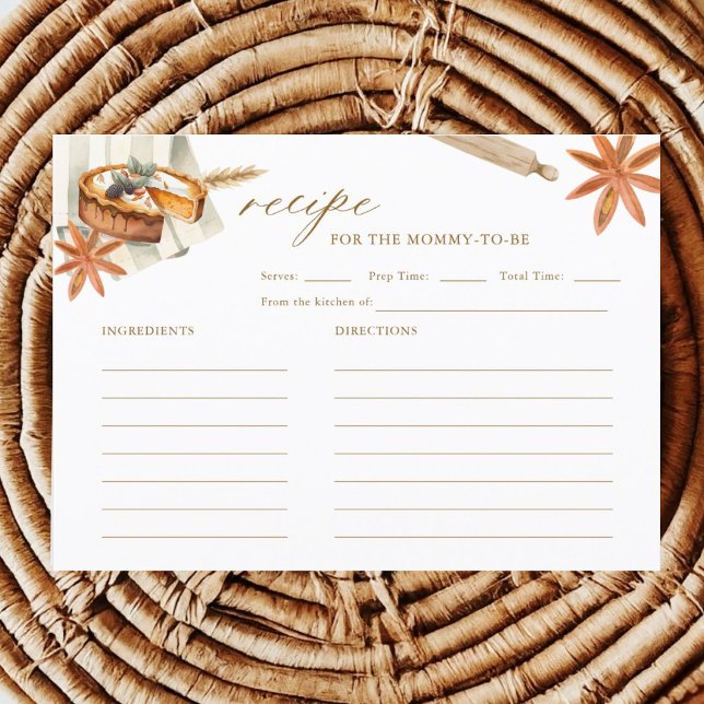 Little Cutie Pie Party Pumpkin Pie Recipe Enclosure Card (Creator Uploaded)