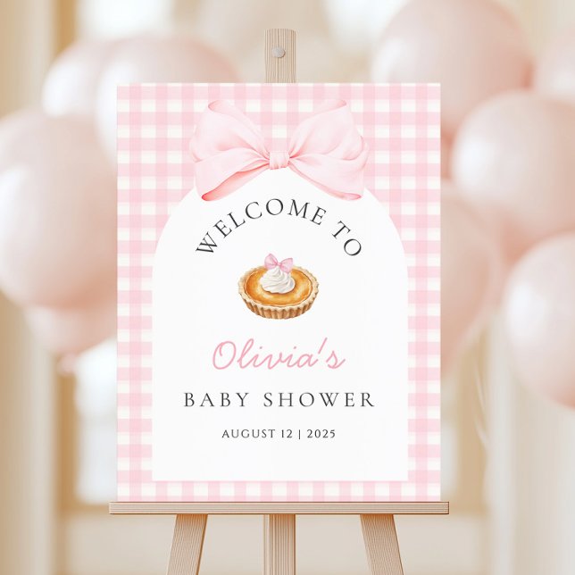 Little Cutie Pie Pink Baby Shower Welcome Sign (Creator Uploaded)
